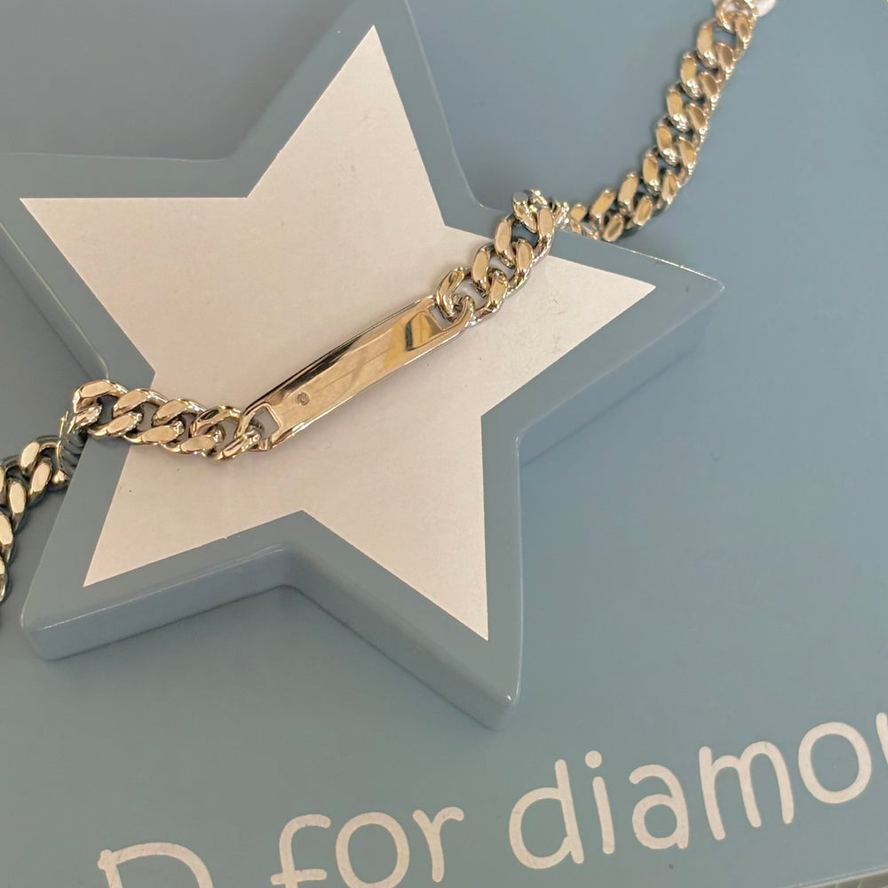 D for Diamond | Children’s Sterling Silver Plain ID Bracelet - Maudes The Jewellers