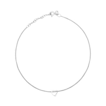 Sterling Silver Slip-On Heart Anklet