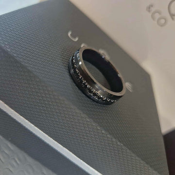 Unique & Co | Tungsten Carbide Ring With Black IP Plating and CZ