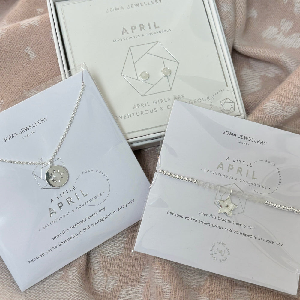 Joma Jewellery | April Rock Crystal Birthstone Boxed Earrings