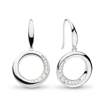 Kit Heath | Bevel Cirque Pavé Silver Drop Earrings