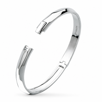 Kit Heath | Sterling Silver Glint Medium Hinged Bangle