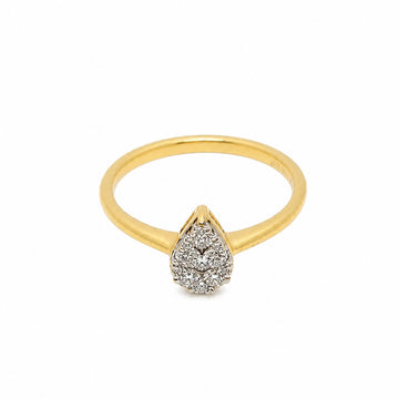 18ct Yellow Gold Diamond Pear Shaped Ring
