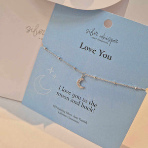 Hot Diamonds | Silver Whisper Love You To The Moon and Back Bracelet