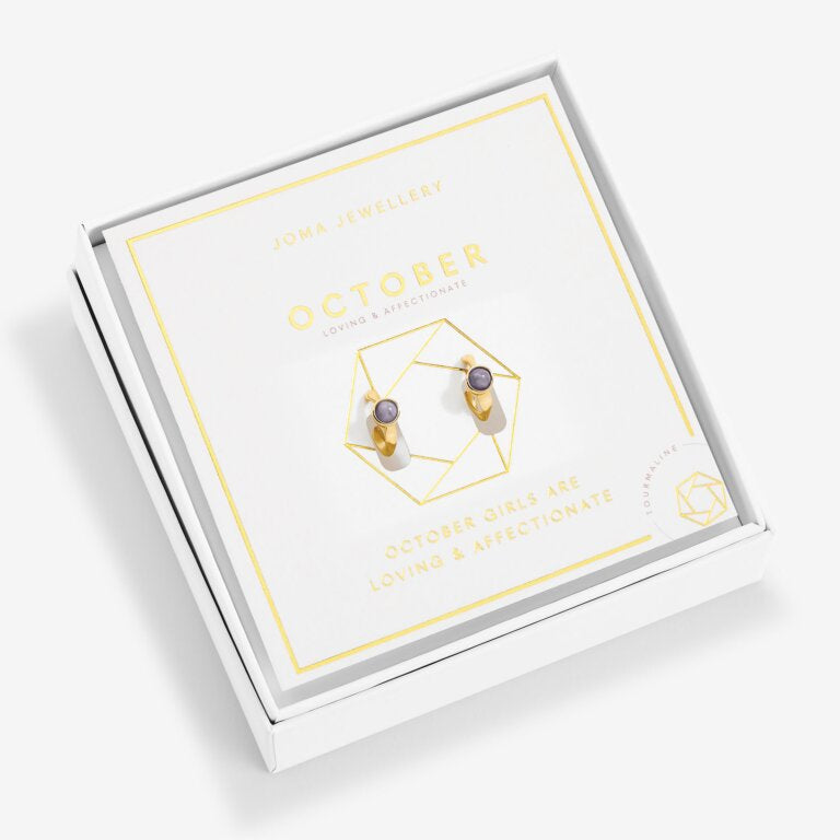 Joma Jewellery | October Birthstone Hoop Earrings