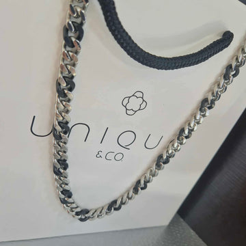 Unique & Co | Stainless Steel Necklace Black Matte IP and Polished Finished