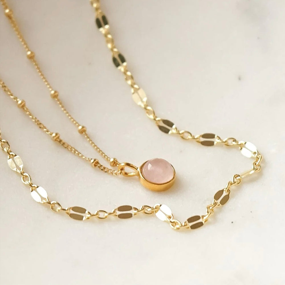 Daisy London | Rose Quartz Healing Stone Necklace