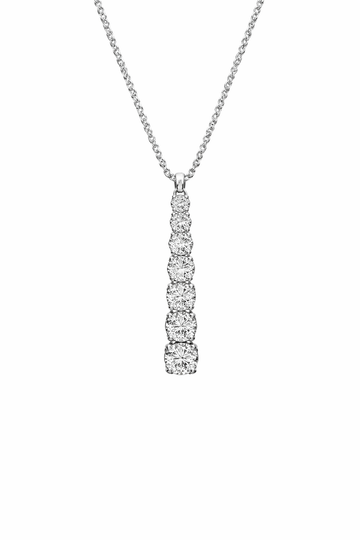 18ct White Gold 6 Stone Diamond Necklace