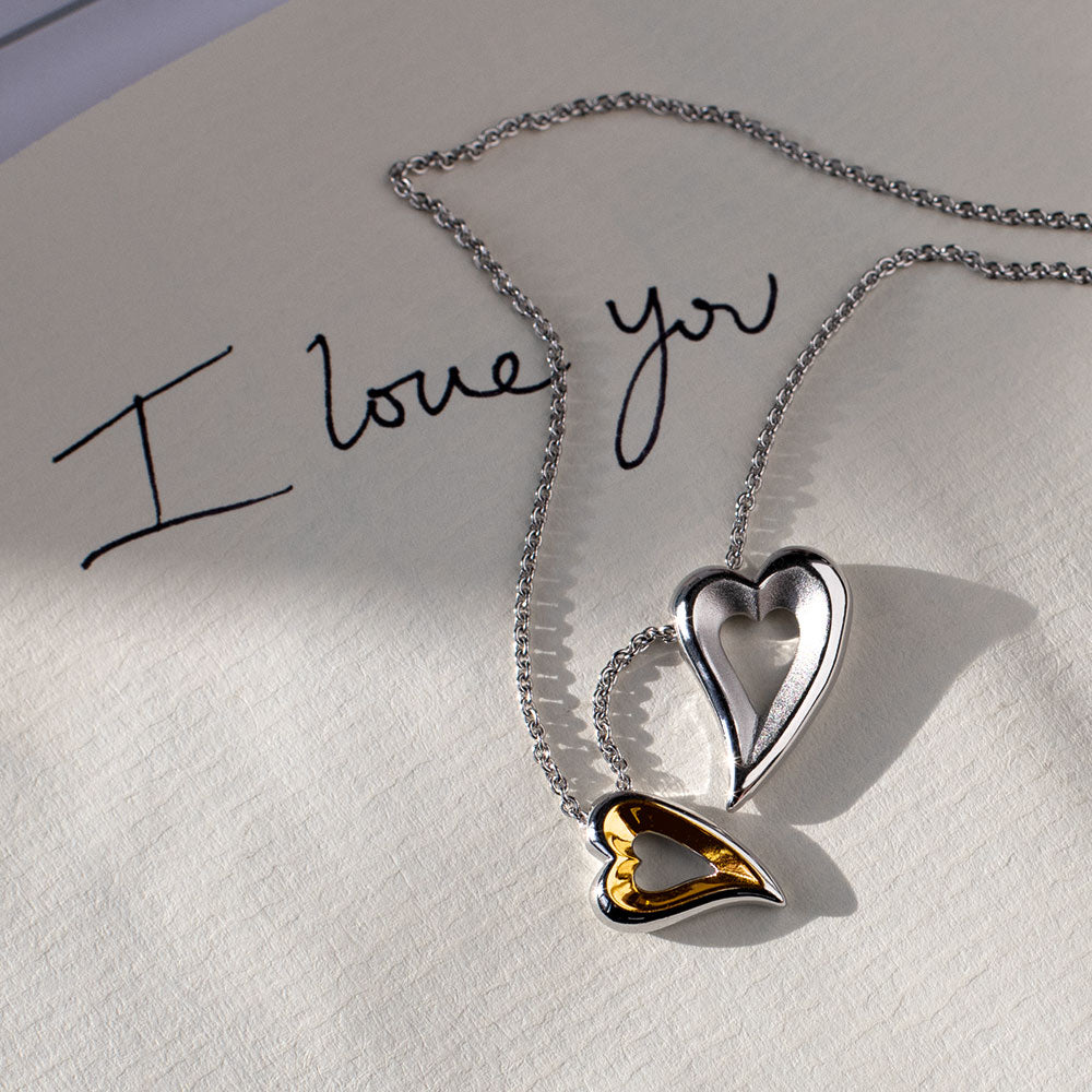 Kit Heath | Desire Love Story Tender Together Gold Twinned Heart Necklace