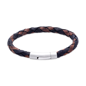 Unique & Co | Black and Brown Woven Leather Bracelet