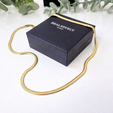 Real Effect | Flat Herringbone Chain Necklace