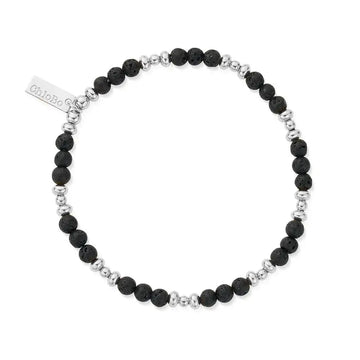 ChloBo | Men’s Black Lava Saucer Bracelet