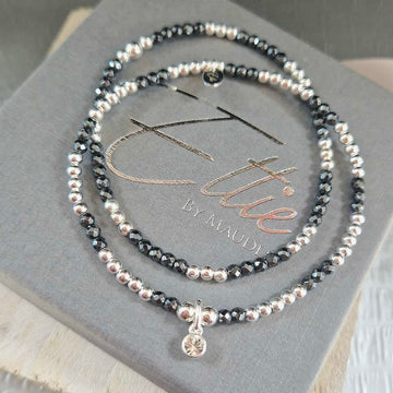 Ettie | Hematite & Silver Set Of Two Bracelets