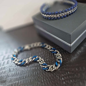 Unique & Co | Stainless Steel Bracelet, Blue Matte IP and Polished Finish