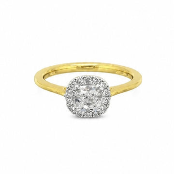 18ct Yellow Gold Asscher Cut Diamond Ring