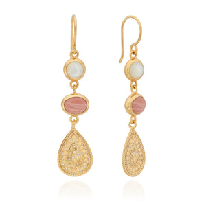 Anna Beck | Pink Opal and Mother of Pearl Triple Drop Earrings