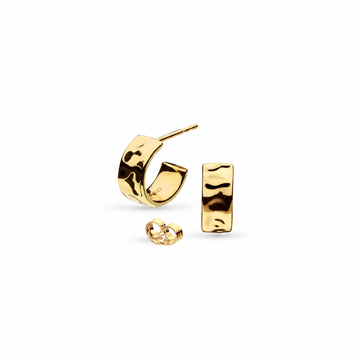 Kit Heath | Mirage Reflect Golden Semi Hoop Stud Earrings