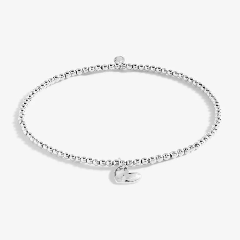 Joma Jewellery | Silver Hammered Heart Anklet