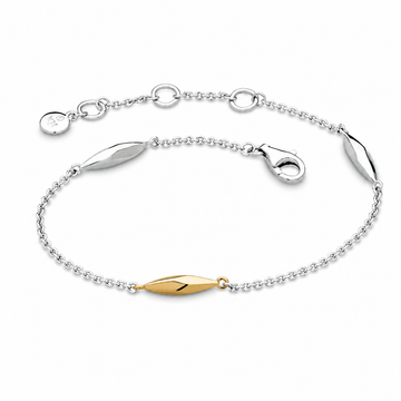Kit Heath | Sterling Silver and Gold Glint Station Bracelet