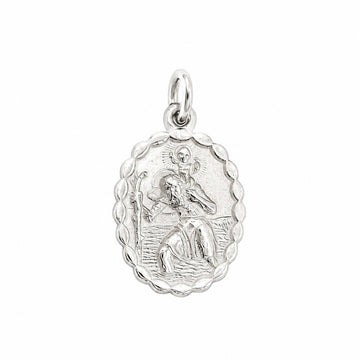 Sterling Silver Oval St Christopher
