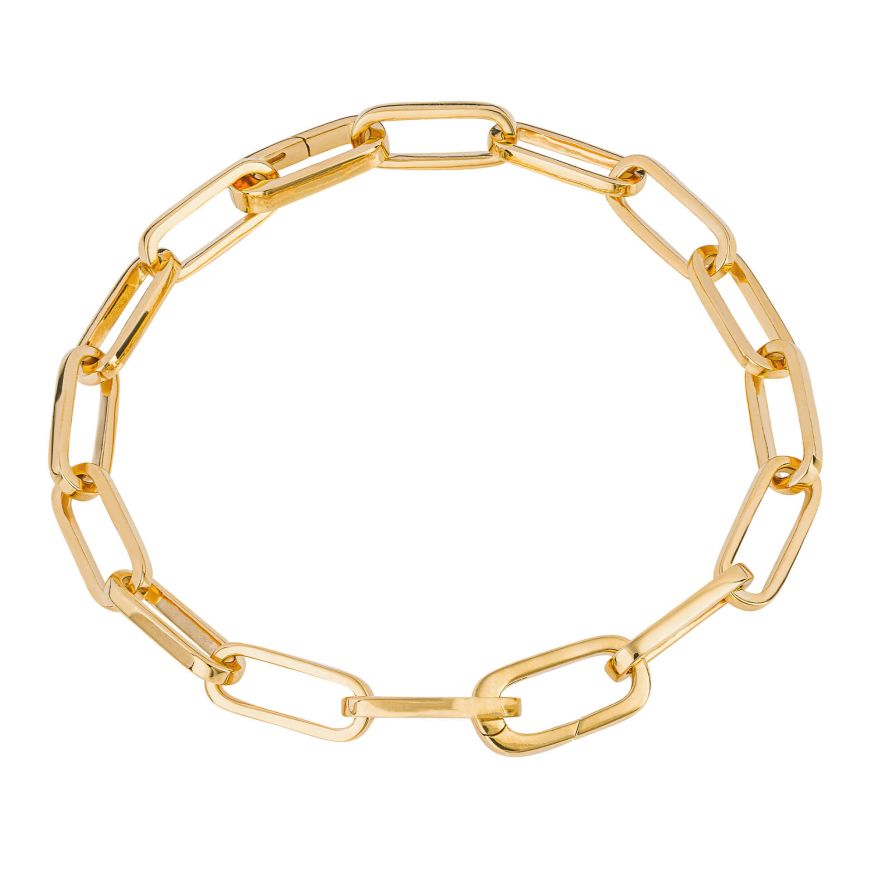 
            
                Load image into Gallery viewer, Sterling Silver &amp;amp; Gold Plated Elongated Link Bracelet
            
        