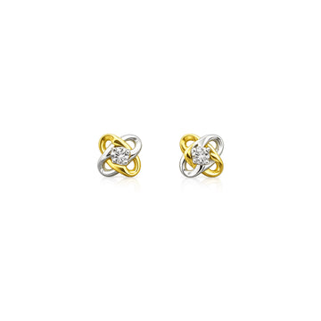 9ct Yellow Gold Diamond Earrings