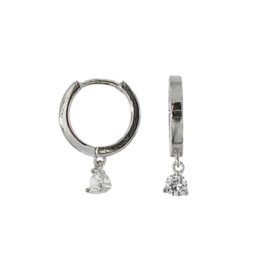 The Hoop Station | Sparkle Drop Charm Huggies