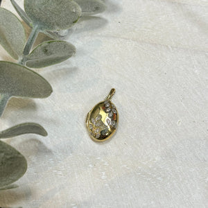 9ct Yellow Gold Oval Diamond Locket