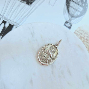 Sterling Silver Oval St Christopher With Scalloped Border