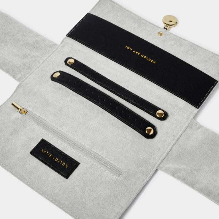 Katie Loxton | Pebble Jewellery Roll | You Are Golden | Black