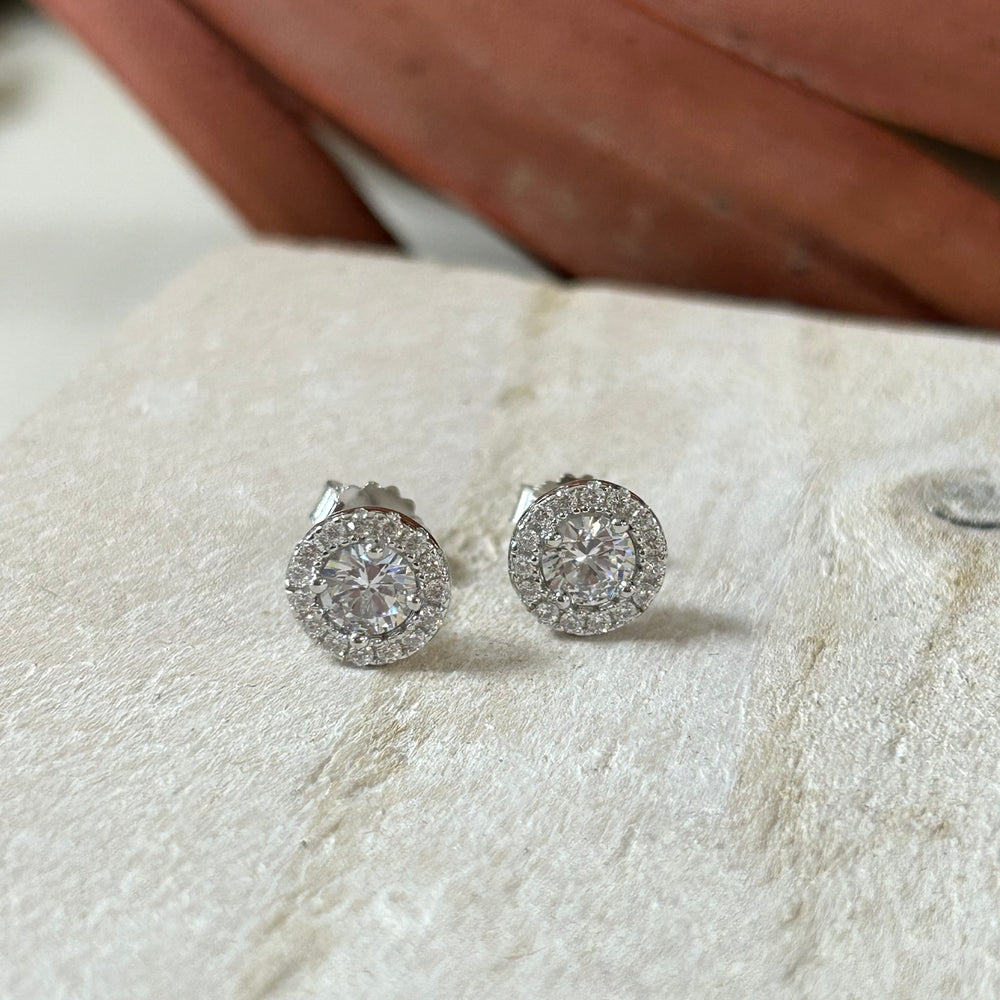 Real Effect | Sterling Studs with Cubic Zirconia