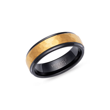Unique & Co | Tungsten Carbide Hammered Design Ring