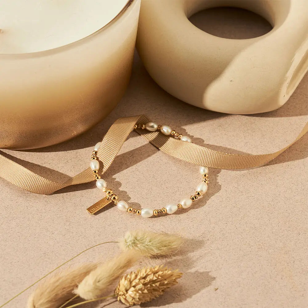 ChloBo | Gold Sparkle Pearl Bracelet