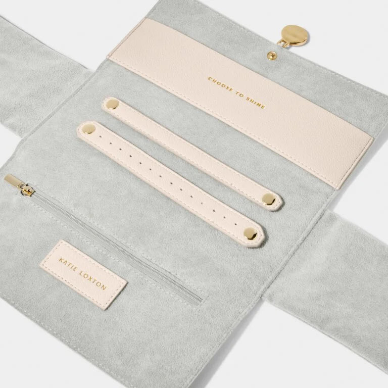 Katie Loxton | Pebble Jewellery Roll | Choose To Shine | Eggshell