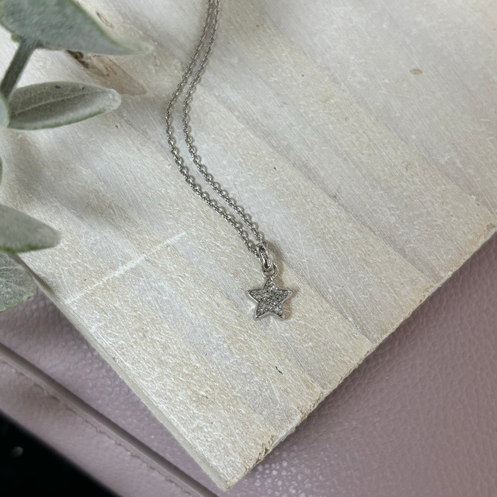 Sterling Silver and Diamond Children’s Star Pendant and Chain