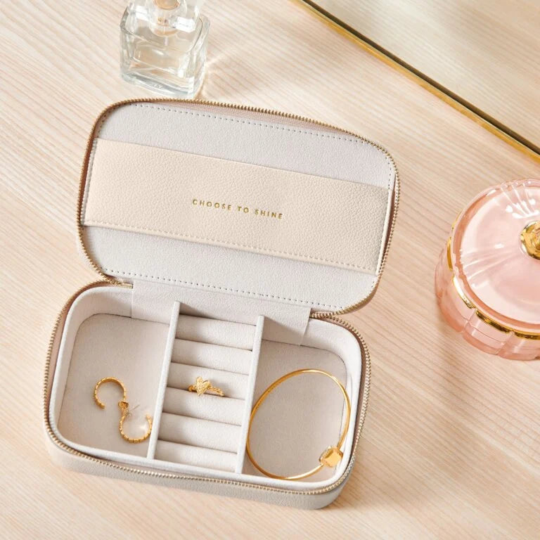 Katie Loxton | Pebble Jewellery Box | Choose To Shine | Eggshell