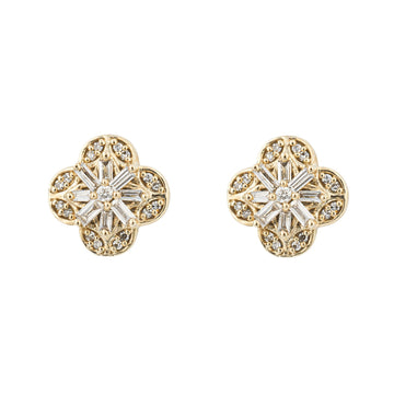 9ct Gold Flower Stud Earrings