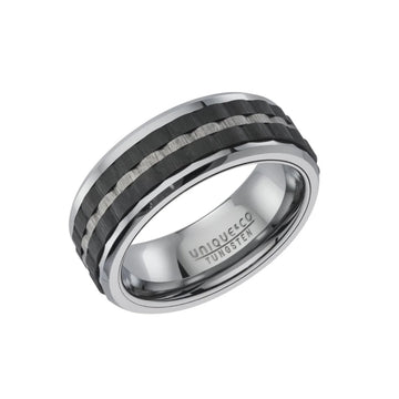 Unique & Co | Tungsten Carbide Patterned Ring