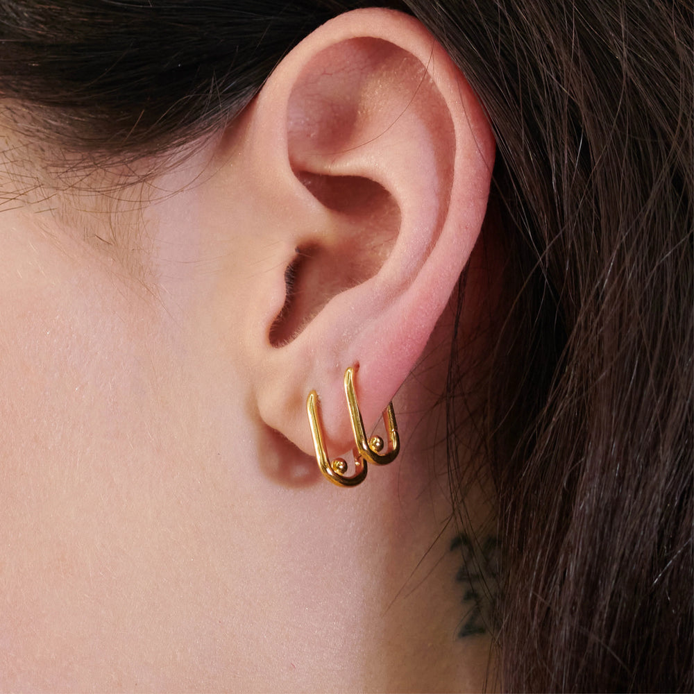 Rachel Jackson | Stellar Hardware Huggie Hoop Earrings