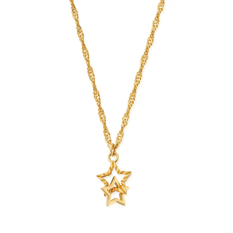 ChloBo | Gold Twisted Rope Chain Interlocking Star Necklace