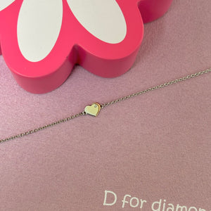 D For Diamond | Silver Heart Bracelet