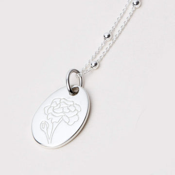Sterling Silver Engravable Birth Bloom Necklace Collection