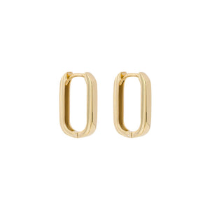 9ct Yellow Gold U Shape Hoop Earrings