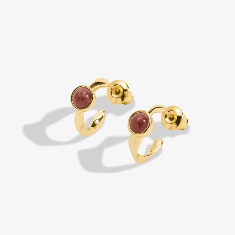 Joma Jewellery | Gold January Birthstone Hoop Earrings