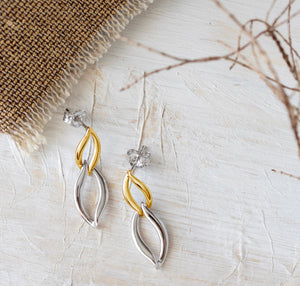 Kit Heath | Entwine Twine Link Golden Drop Earrings