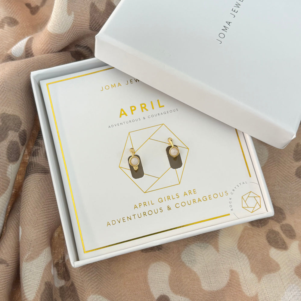 Joma Jewellery | April Birthstone Hoop Earrings