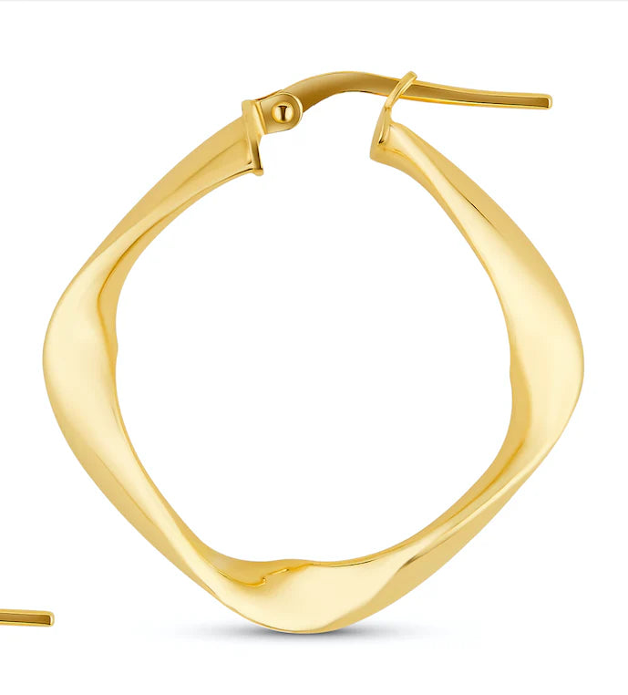 The Hoop Station | Square Hoops - Gold (Shiny) - New Medium Size