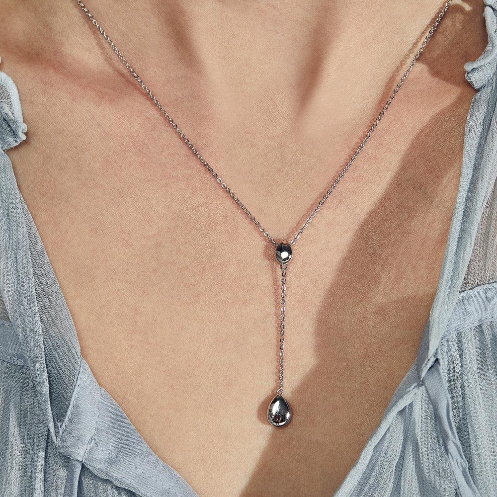 Kit Heath | Coast Pebble Linking Pebbles Silver Lariat Necklace