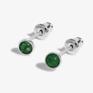 Joma Jewellery | May Green Agate Boxed Birthstone Earrings
