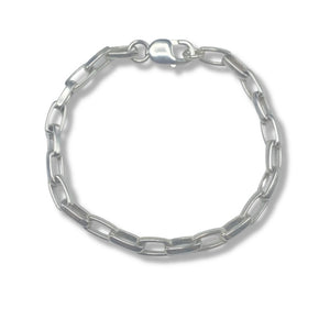 Sterling Silver Chunky Rectangular Linked Bracelet